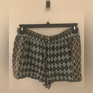Forever 21 Black and Gray Patterned High Waist Shorts